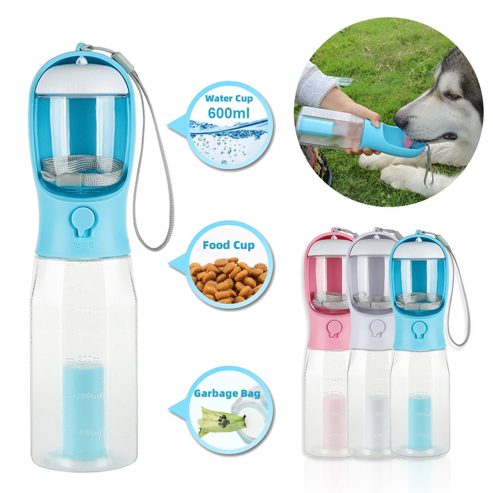 Portable Cat and Dog Water Bottle and Food Feeder
